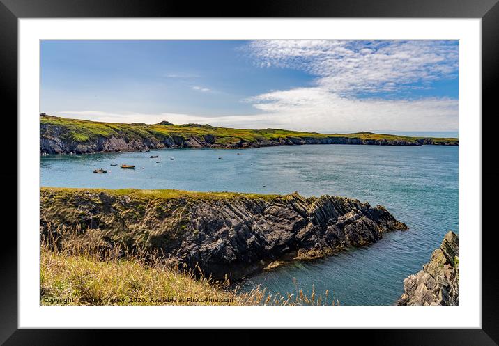 A view across St Justinian's on the Pembrokeshire  Framed Mounted Print by Chris Yaxley