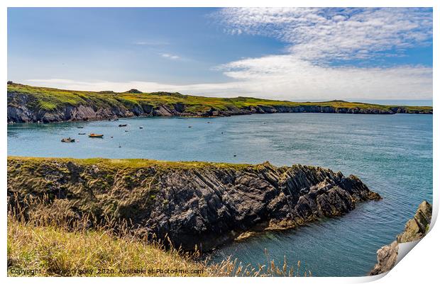 A view across St Justinian's on the Pembrokeshire  Print by Chris Yaxley