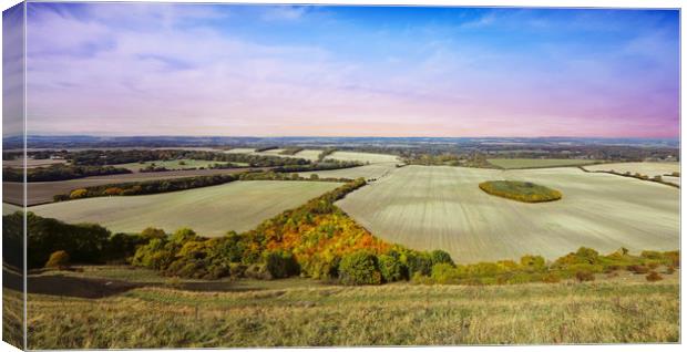 Inkpens Autumn Countryside Glory Canvas Print by Simon Marlow
