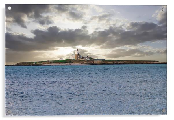 Lighthouse on Coquet Island, Northumberland Acrylic by Simon Marlow