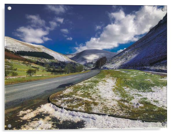 Snowdonia winter landscape Acrylic by Simon Marlow