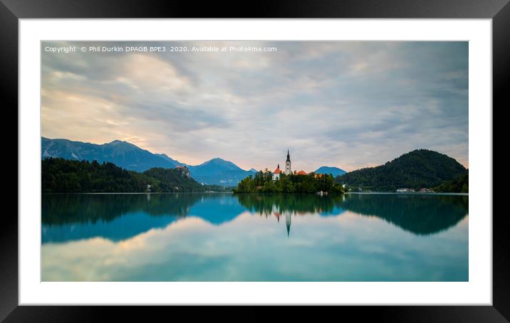 Dawn Over Lake Bled - Slovenia Framed Mounted Print by Phil Durkin DPAGB BPE4
