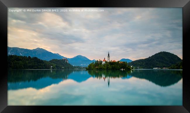 Dawn Over Lake Bled - Slovenia Framed Print by Phil Durkin DPAGB BPE4