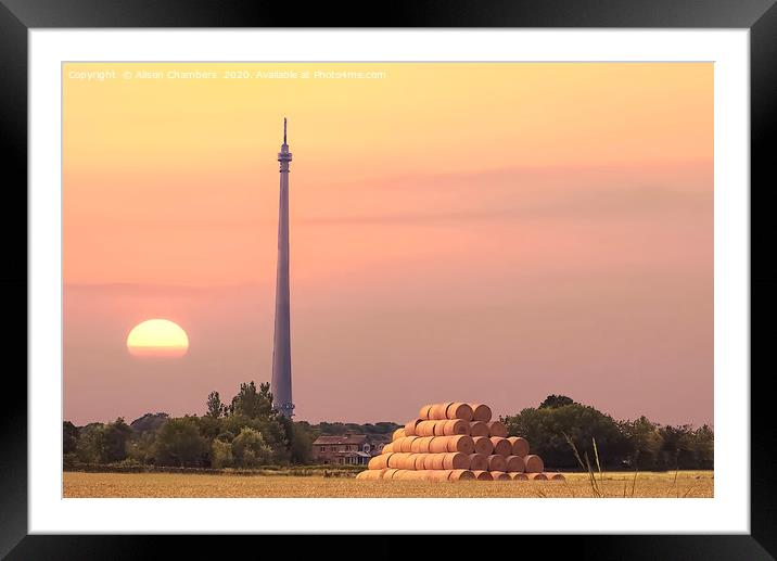 Late Summer At Emley Moor Framed Mounted Print by Alison Chambers
