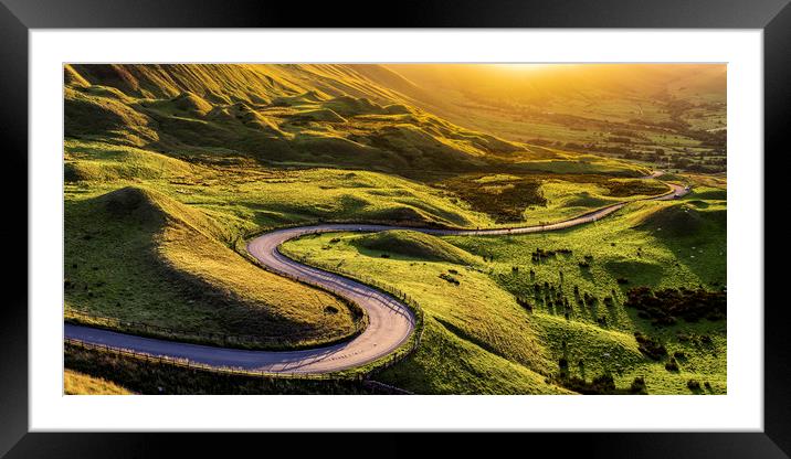 Edale valley in Derbyshire, Peak District, England Framed Mounted Print by John Finney