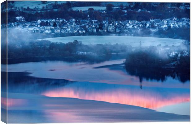 Keswick sunrise with Derwent water, Lake District Canvas Print by John Finney