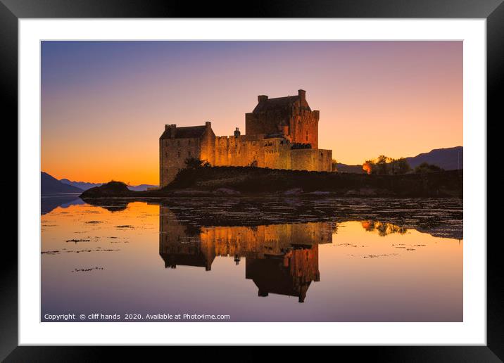 Eilean Donan Castle at sunset, Highlands, Scotland Framed Mounted Print by Scotland's Scenery