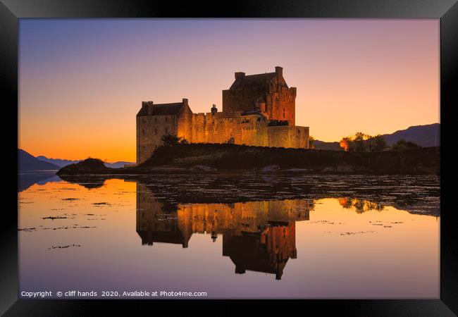 Eilean Donan Castle at sunset, Highlands, Scotland Framed Print by Scotland's Scenery