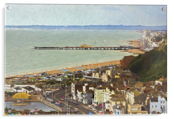 Hastings From Above as Digital Art Acrylic by Ian Lewis