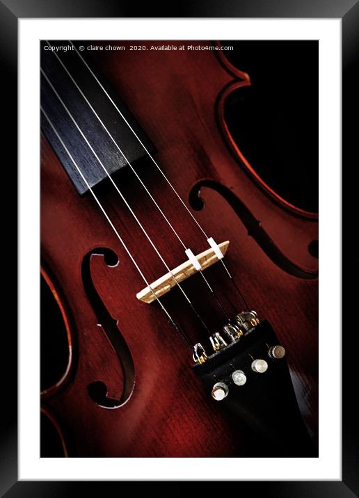 Violin Framed Mounted Print by claire chown