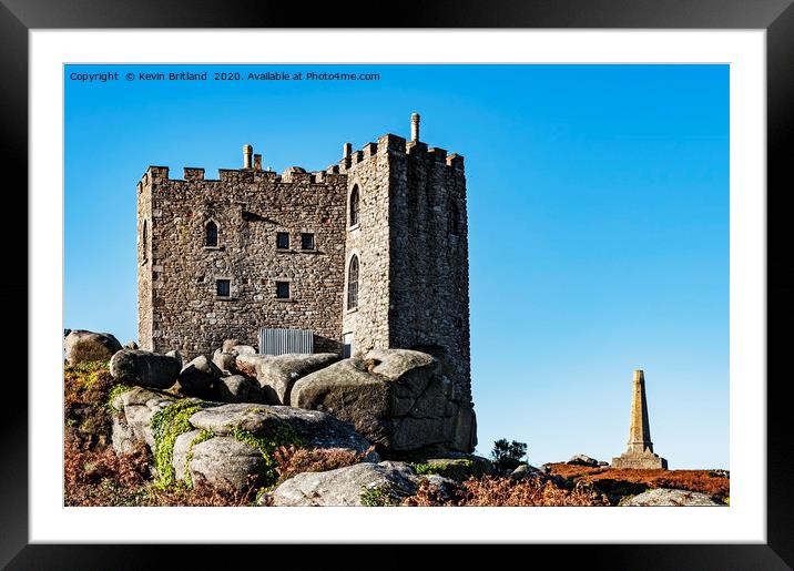 carn brea castle cornwall Framed Mounted Print by Kevin Britland