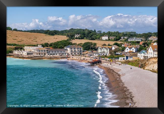 Freshwater Bay Beach Framed Print by Wight Landscapes