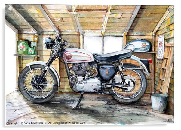 A Goldie in the Shed Acrylic by John Lowerson
