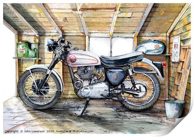 A Goldie in the Shed Print by John Lowerson