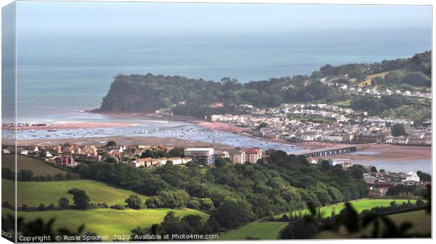 Looking down on Teignmouth and Shaldon in Devon Canvas Print by Rosie Spooner