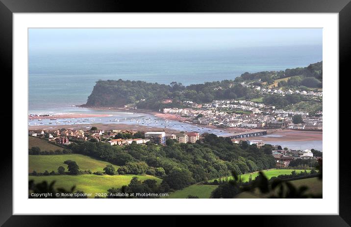 Looking down on Teignmouth and Shaldon in Devon Framed Mounted Print by Rosie Spooner