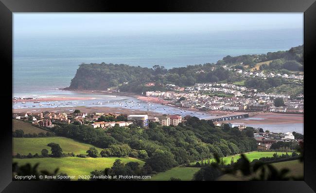 Looking down on Teignmouth and Shaldon in Devon Framed Print by Rosie Spooner