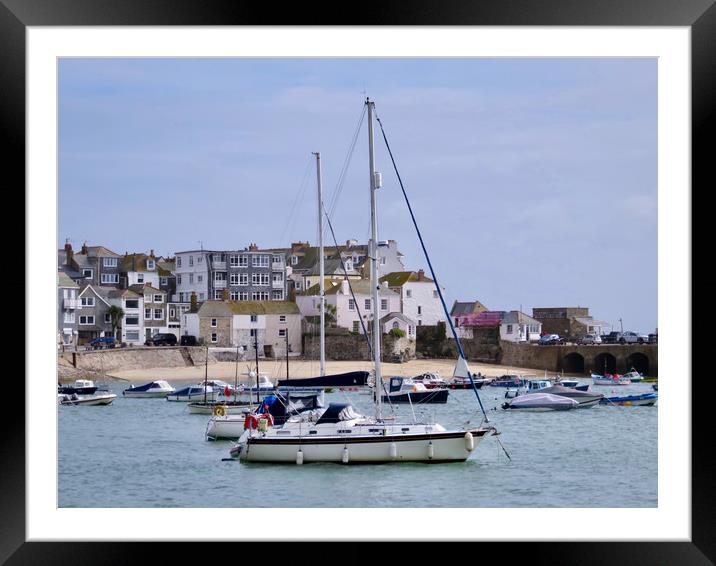 Stormy Morning at St Ives Harbour Framed Mounted Print by Beryl Curran