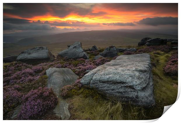 Stanage Sunset Print by Paul Andrews
