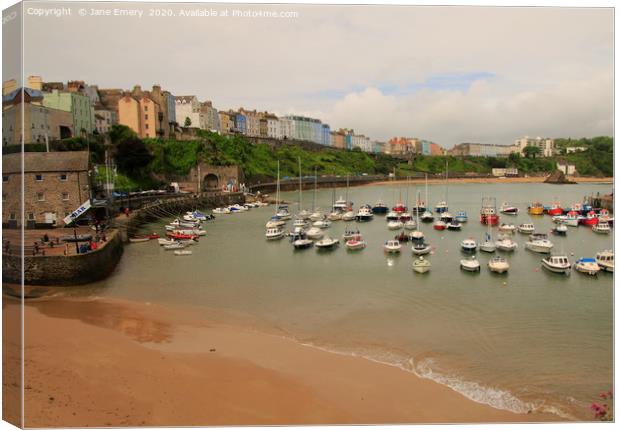 Tenby Harbour Tides In Canvas Print by Jane Emery
