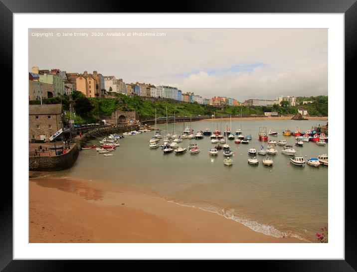 Tenby Harbour Tides In Framed Mounted Print by Jane Emery