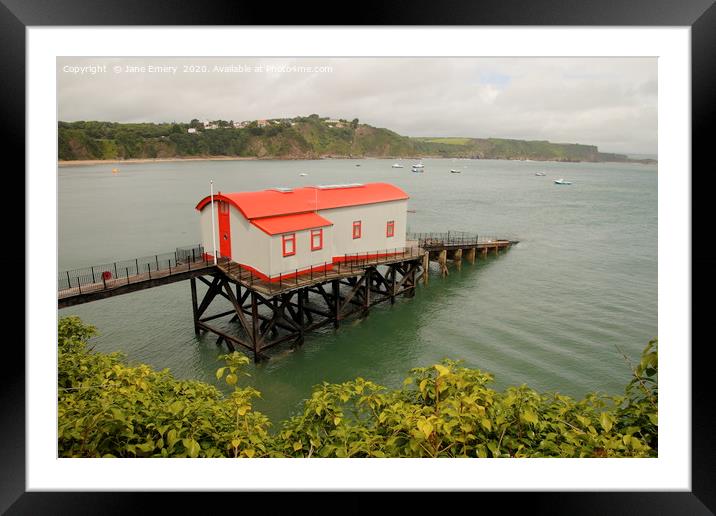 The Boat House at Tenby Framed Mounted Print by Jane Emery