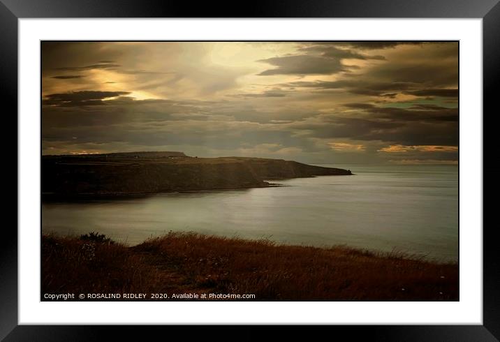 "Cloudy sunset across the bay" Framed Mounted Print by ROS RIDLEY