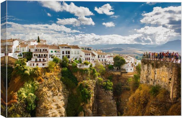Ronda, Spain -  Wide angle view of famous Ronda vi Canvas Print by Arpan Bhatia