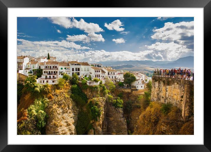Ronda, Spain -  Wide angle view of famous Ronda vi Framed Mounted Print by Arpan Bhatia