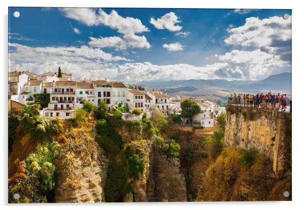 Ronda, Spain -  Wide angle view of famous Ronda vi Acrylic by Arpan Bhatia