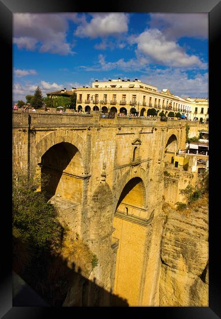 Ronda, Spain - The Puente Nuevo is the newest and  Framed Print by Arpan Bhatia