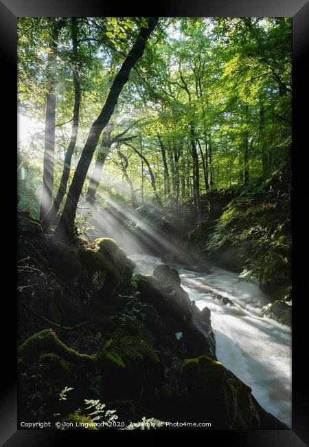 Torrent Walk Framed Print by Jon Lingwood