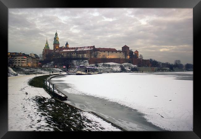 Krakow, Poland -  Wide angle view of famous wawel  Framed Print by Arpan Bhatia