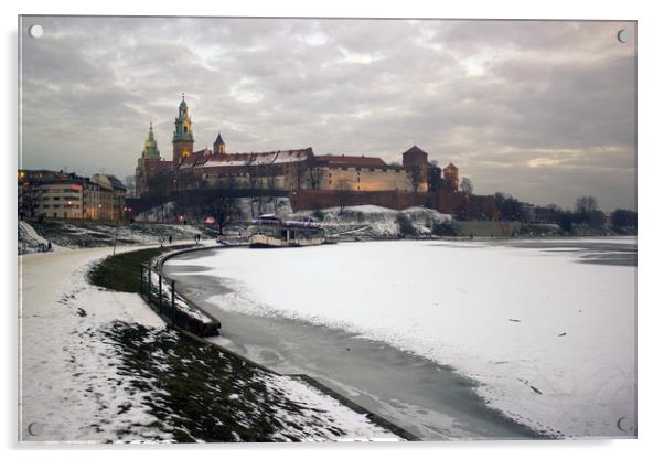 Krakow, Poland -  Wide angle view of famous wawel  Acrylic by Arpan Bhatia