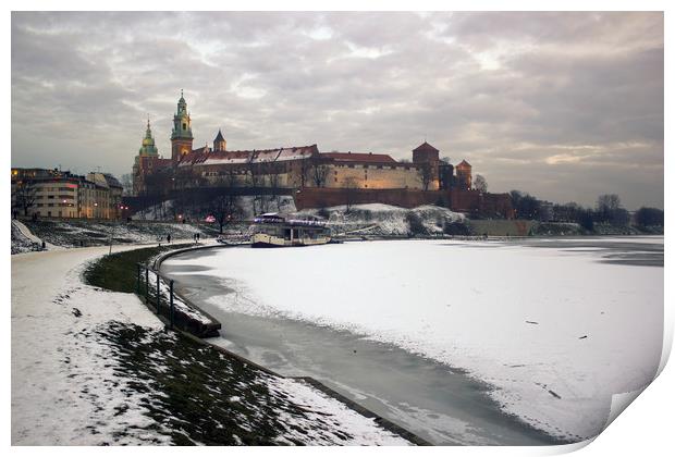 Krakow, Poland -  Wide angle view of famous wawel  Print by Arpan Bhatia