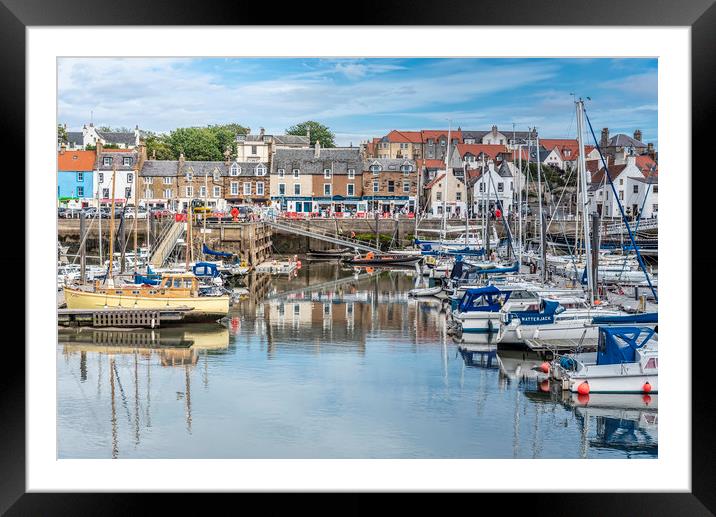 Anstruther Harbour Reflection Framed Mounted Print by Valerie Paterson