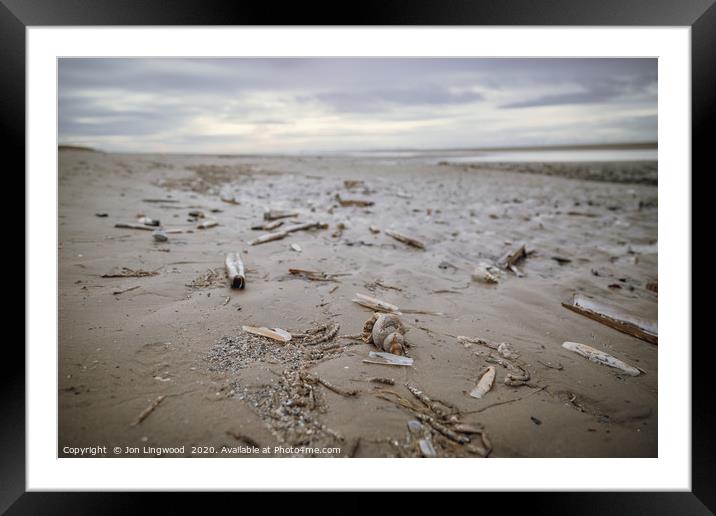 Formby Point Beach Framed Mounted Print by Jon Lingwood