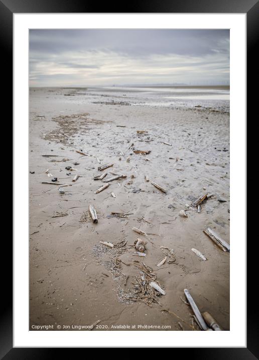 Formby Point Beach Framed Mounted Print by Jon Lingwood