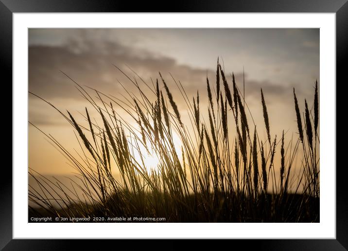 Sunset Formby Beach Framed Mounted Print by Jon Lingwood