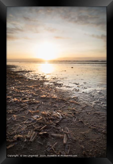 Formby Beach Sunset Framed Print by Jon Lingwood