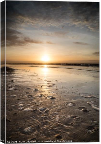 Formby Beach Sunset Canvas Print by Jon Lingwood