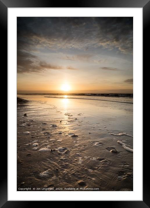 Formby Beach Sunset Framed Mounted Print by Jon Lingwood