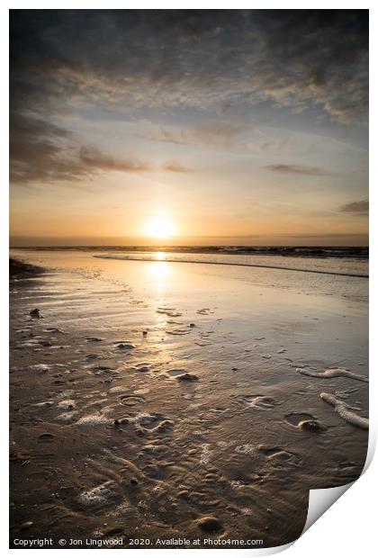 Formby Beach Sunset Print by Jon Lingwood