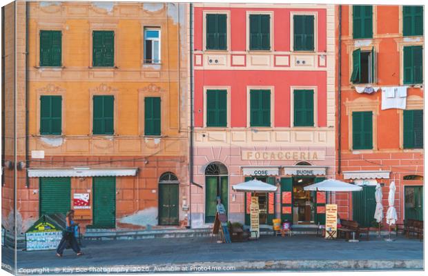 Colourful house facades in Camogli beautiful Italy Canvas Print by KB Photo