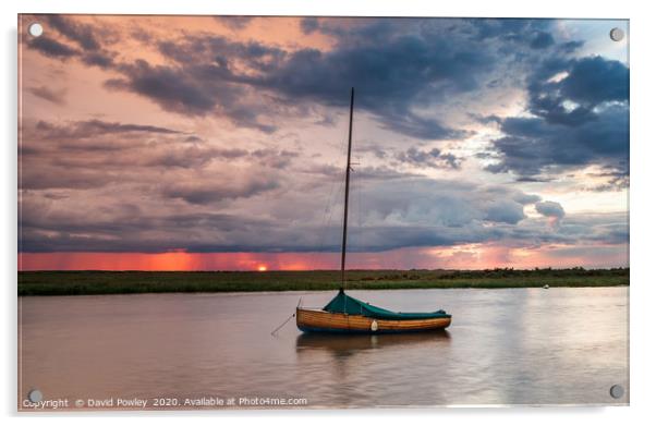 Stormy sunset over Blakeney Acrylic by David Powley