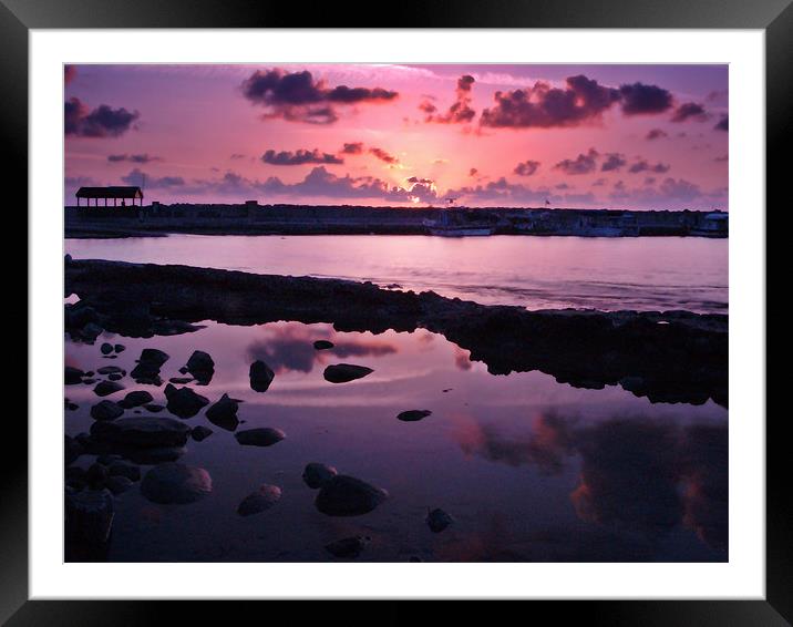 Rock Pool Reflections Framed Mounted Print by Aj’s Images