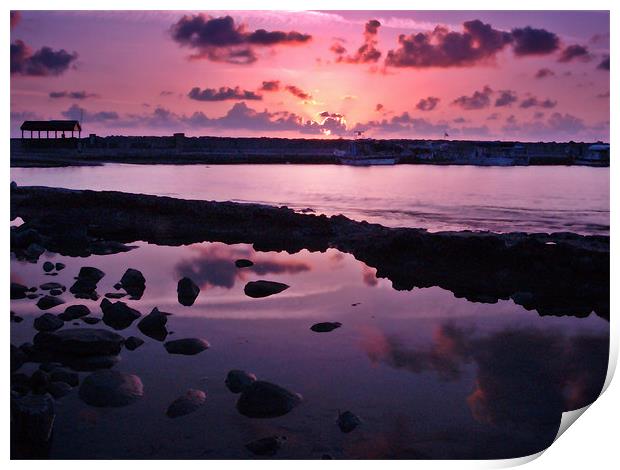 Rock Pool Reflections Print by Aj’s Images