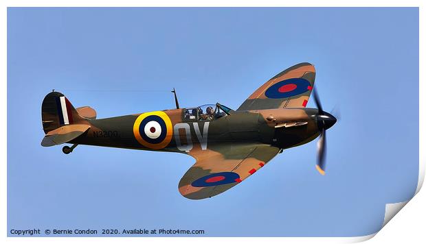 Spitfire Print by Bernie Condon