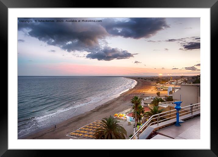 Playa del Ingles Sunset Framed Mounted Print by Juha Remes
