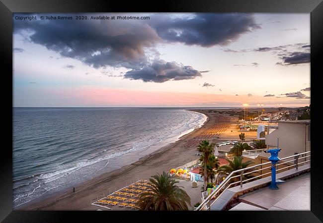 Playa del Ingles Sunset Framed Print by Juha Remes